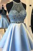 Prinzessin Aufregend Ärmelloses Kurzes Cocktailkleid aus Satin - 1