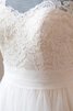 Robe de mariée naturel avec décoration dentelle a-ligne en tulle avec zip - 2
