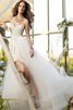 Abito da Sposa A-Line in Pizzo Senza Maniche Elegante con Nastro con Fusciacca - 1