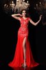 Glamouroso&Dramatico Vestido de Noche de Corte Sirena en Gasa de Largo de Cremallera - 3