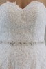 Herz-Ausschnitt A-Line Ärmellos Tüll bodenlanges Brautkleid mit Perlen - 2