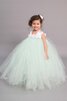 Abito da Cerimonia Bambini alta vita con Fiocco con Nastro con Piega Ball Gown Conotta - 1