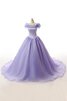 Satin Schlüsselloch Rücken langes Quinceanera Kleid mit Rüschen mit Bordüre - 1