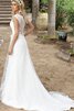 Abito da Sposa V-Scollo in Tulle in pizzo stravagante retro con Manica Corte - 2