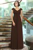 Vestido de Dama de Honor de Corte-A en Gasa de Largo de Imperio Cintura - 9