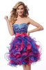 Organza A Linie Prinzessin Kurzes Abiballkleid mit Pailletten - 1