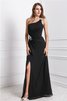 Robe de bal longue avec chiffon avec sans manches gaine d'épaule asymétrique - 1