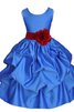 Abito da Cerimonia Bambini Senza Maniche con Fiore con Increspature in Taffeta - 1