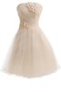 Abito Laurea in Tulle con Perline con Fiore A-Line con Increspature Naturale - 1