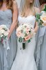 Prinzessin Chiffon Herz-Ausschnitt Bodenlanges Brautjungfernkleid ohne Ärmeln - 1