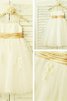 A-Line Schaufel-Ausschnitt Reißverschluss Normale Taille Wadenlanges Blumenmädchenkleid - 1