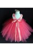 Abito da Cerimonia Bambini con Fiore Lupetto in Tulle Ball Gown alta vita con Piega - 3