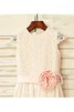 Robe de cortège enfant naturel ligne a de princesse col u profond fermeutre eclair - 3