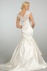 Robe de mariée naturel ruché manche nulle asymétrique a-ligne - 4