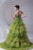 A-Linie trägerloser Ausschnitt Duchesse-Linie geschichtes Quinceanera Kleid mit Rüschen - 8