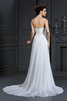 Abito da Sposa Senza Maniche in Chiffon A-Line Naturale Anello - 2