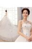 Abito da Sposa Cuore favola Allacciato con Perline Elegante Ball Gown - 4