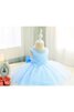 Abito da Cerimonia Bambini con Piega Naturale con Fusciacca A-Line in Tulle con Increspature - 3