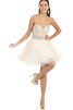 Robe de graduation sexy moderne en tulle manche nulle avec perle - 1