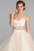 Abito da Sposa Cuore Naturale Ball Gown Schiena Nuda Senza Maniche in Raso - 2