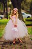 Abito da Cerimonia Bambini in Tulle con Nastro con Fusciacca con Piega Ball Gown alta vita - 3