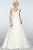 Abito da Sposa con Festone con Increspato A-Line con Criss-cross con Fiocco Naturale - 1