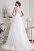 Robe de mariée manche nulle elevé textile en tulle de traîne moyenne ligne a - 2