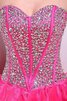 Abito Quinceanera Ball Gown Senza Maniche Naturale con Perline Moderno senza strap - 8