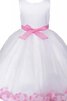 Robe de cortège enfant en tulle ligne a avec nœud à boucles manche nulle - 4