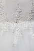 Perlenbesetztes Spitze Ärmellos natürliche Taile Meerjungfrau Stil Brautkleid mit Bordüre - 4