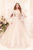 Abito da Sposa Coda A Strascico Cappella Elegante con Perline Ball Gown Romantico con Applique - 1