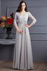 Abito mamma Sposa Cerniera Lunghi con Applique V-Scollo Alta Vita - 1