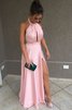 Robe de soirée de princesse manche nulle en satin a-ligne séduisant - 1