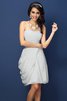 Herz-Ausschnitt Drapiertes Mini Brautjungfernkleid aus Chiffon ohne Ärmeln - 16