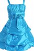 Abito da Cerimonia Bambini A-Line in Taffeta con Piega Senza Maniche con Fiocco - 1