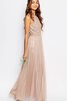 Nackenband hoher Kragen modisches romantisches luxus Brautjungfernkleid mit Reißverschluss - 4