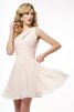 Abito Homecoming con Piega con Festone Mini in Chiffon Naturale - 1