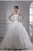 Abito da Sposa Semplice Allacciato Ball Gown Senza Maniche in Organza - 1