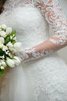 Abito da Sposa con Piega A-Line tradizionale A Terra Cerniera in pizzo - 4