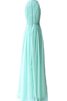 Robe demoiselle d'honneur naturel plissé fermeutre eclair avec perle en chiffon - 4