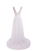 Robe de mariée moderne avec cristal de col bateau avec perle grandes bretelles - 5