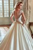 Robe de mariée naturel vintage en arc-en-ciel avec manche courte avec décoration dentelle - 2