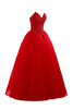 Abito da Sposa a Sala Mezza Coperta con Perline in Tulle particolare Fancy Ball Gown - 4