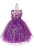 Abito da Cerimonia Bambini con Nastro Ball Gown in Tulle A Terra Senza Maniche alta vita - 3