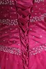 Trägerlos Perlenbesetztes Tüll langes Abendkleid mit Rücken Schnürung - 5
