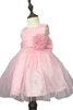 Abito da Cerimonia Bambini Lupetto Cerniera Ball Gown al ginocchio con Piega con Fiore - 2