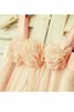 Prinzessin Spaghetti Träger Ärmelloses Blumenmädchenkleid mit Rüschen mit Blume - 4