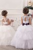 Robe de cortège enfant naturel col u profond en tulle avec fleurs manche nulle - 2