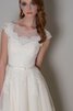 Robe de mariée derniere tendance classique romantique encolure ronde avec manche courte - 3