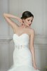 Abito da Sposa A Terra con Increspature in Organza con Perline con Increspato Naturale - 3